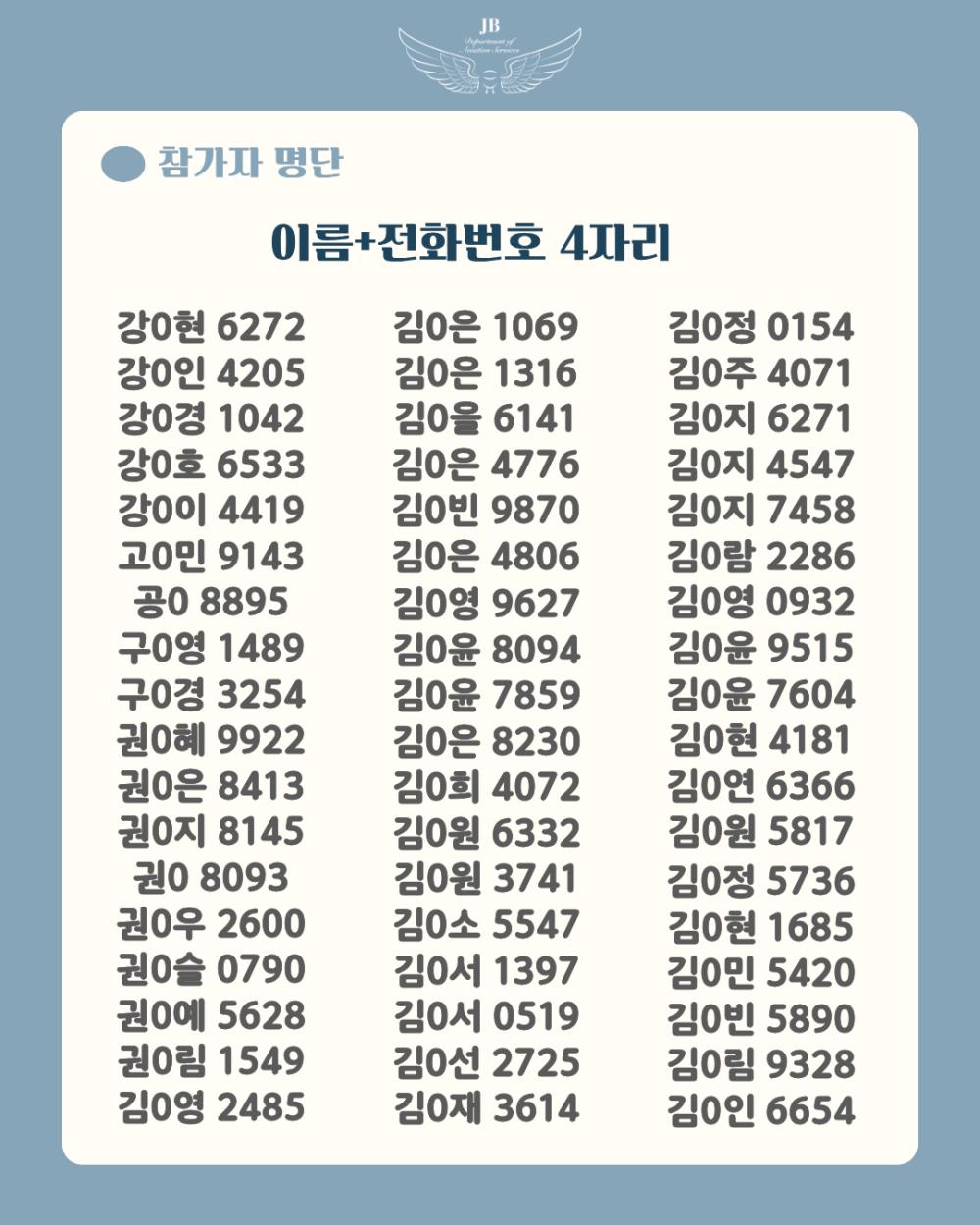 📢 제2회 예비승무원대회 예선 참가자 명단 안내 사진3