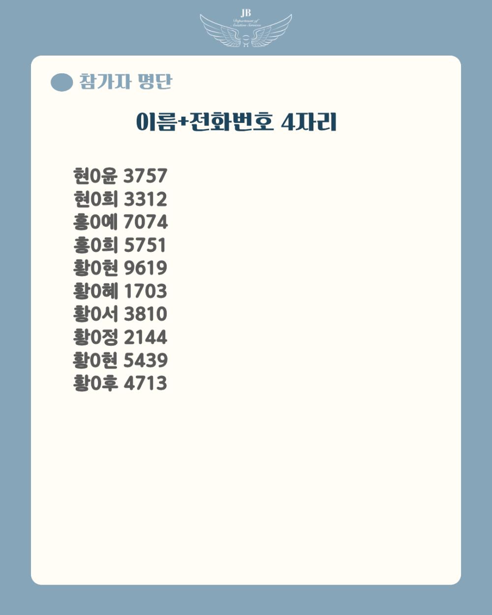 📢 제2회 예비승무원대회 예선 참가자 명단 안내 사진8