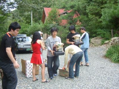 조별로 짐 챙기기 ㅋ